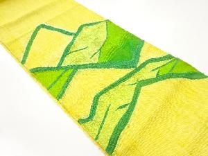 手織り真綿紬抽象模様織出し名古屋帯